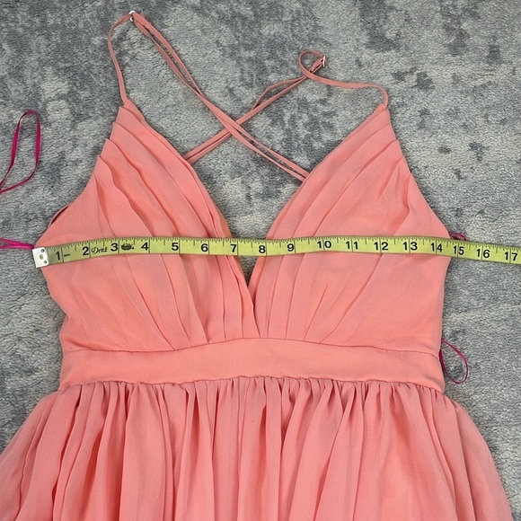 New Meghan Los Angeles Enchanted Garden Maxi Dress Orange Blush Sz S - Picture 7 of 14